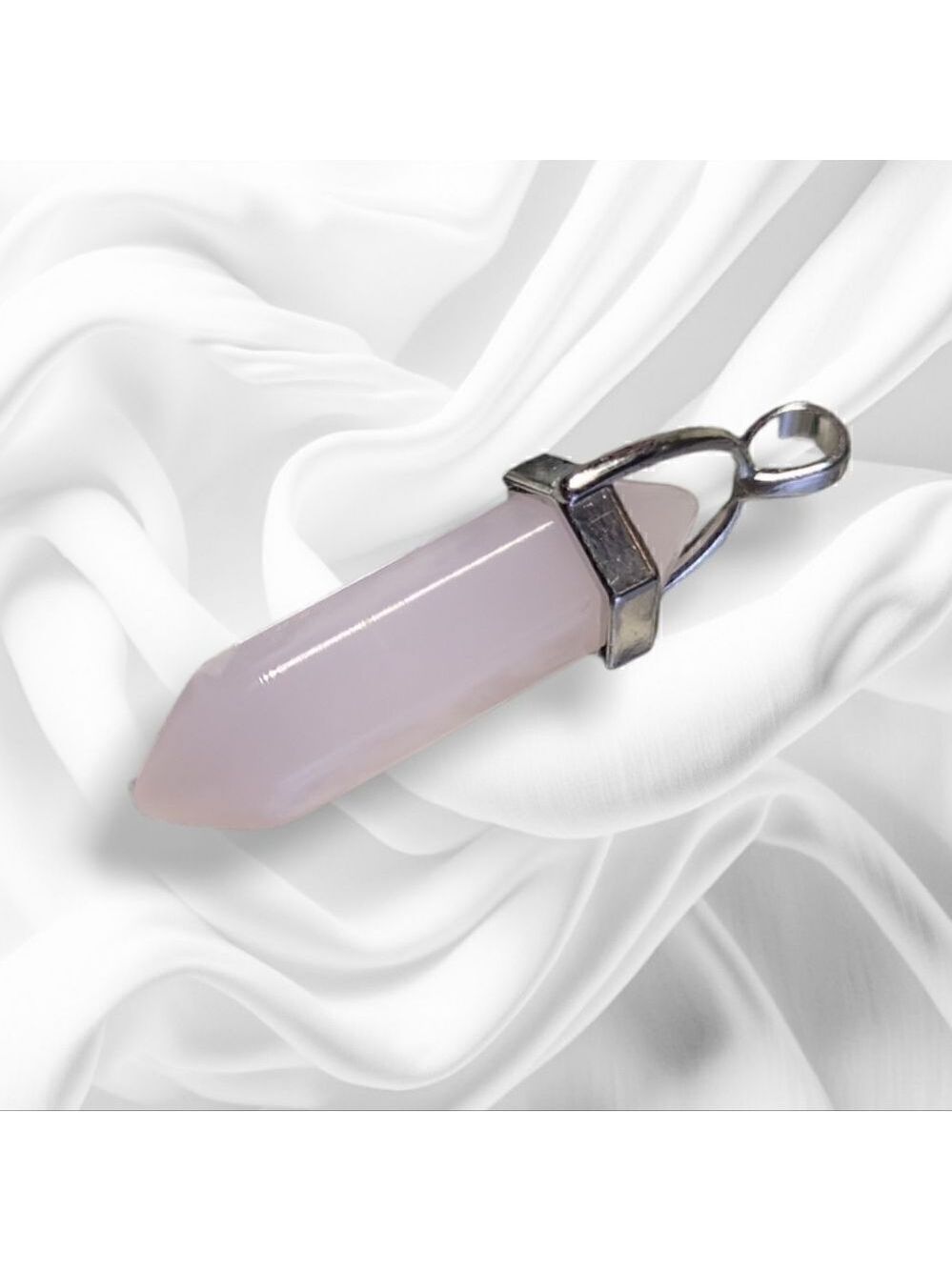 Rose Quartz Hexagonal Pendant Natural Gemstone